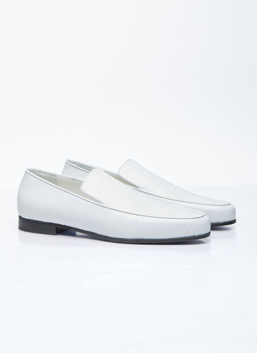 TOTEME Croco Oval Loafers White tot0256025
