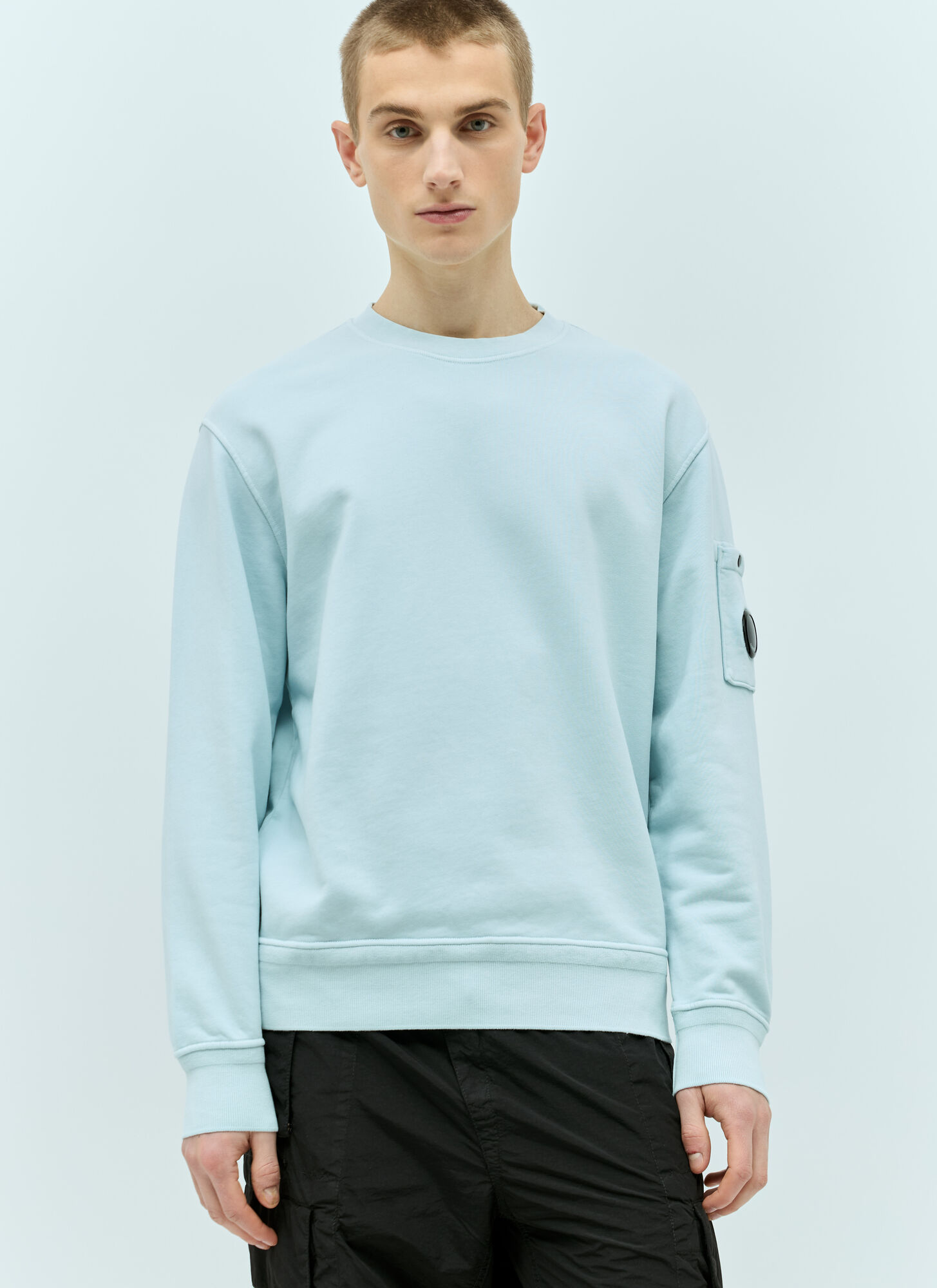 Shop C.p. Company Diagonal Fleece Sweatshirt In Blue