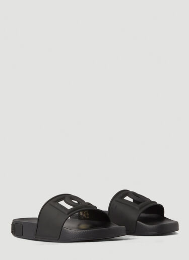 Dolce & Gabbana DG Rubber Slides Black dol0247103