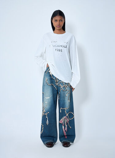 Acne Studios Logo Print Long Sleeve T-Shirt White acn0263007