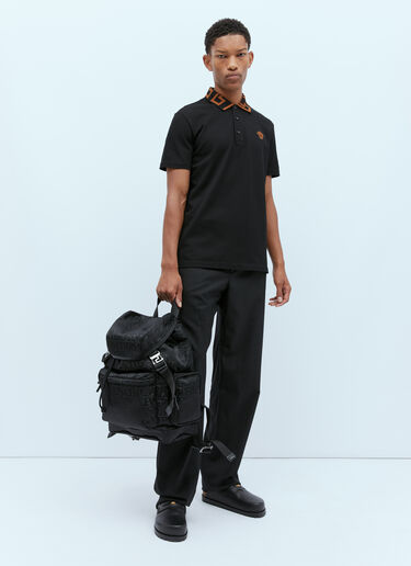 Versace Logo Jacquard Backpack Black ver0153045