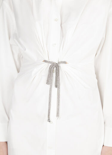 Alexander Wang Crystal Tie Shirt Dress White awg0251006