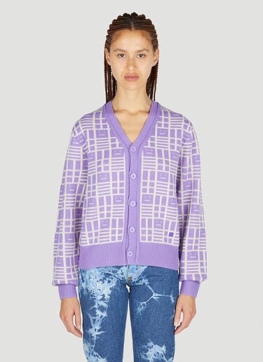 Acne Studios Face Motif Cardigan Purple acn0251024