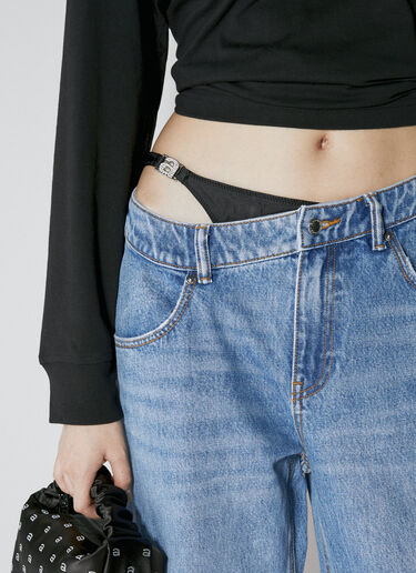 Alexander Wang Asymmetrical Waistband Straight Jeans Blue awg0253001