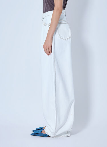 LN-CC® - Jacquemus: Le De-Nîmes Ovalo Jeans - White Jacquemus Le De-Nîmes Ovalo Jeans White jac0266012