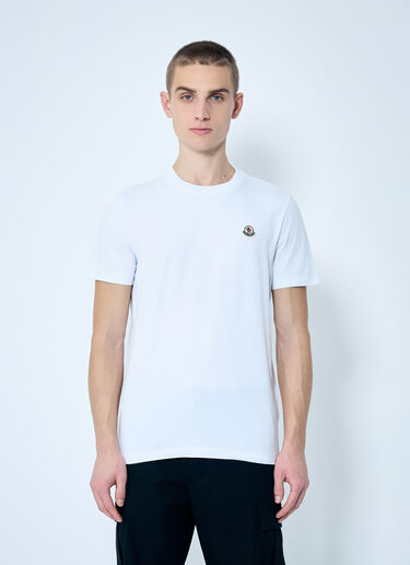 Moncler Set Of Three Logo Patch T-Shirts White mon0159009