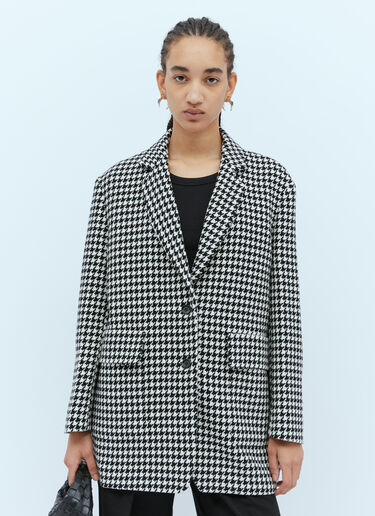 Max Mara Houndstooth Wool Blazer Black max0254064