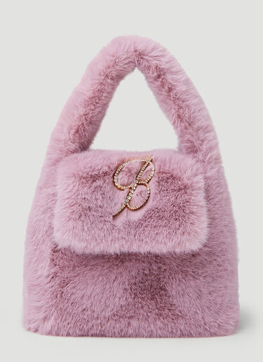 Blumarine Crystal B Faux Fur Handbag Pink blm0252013