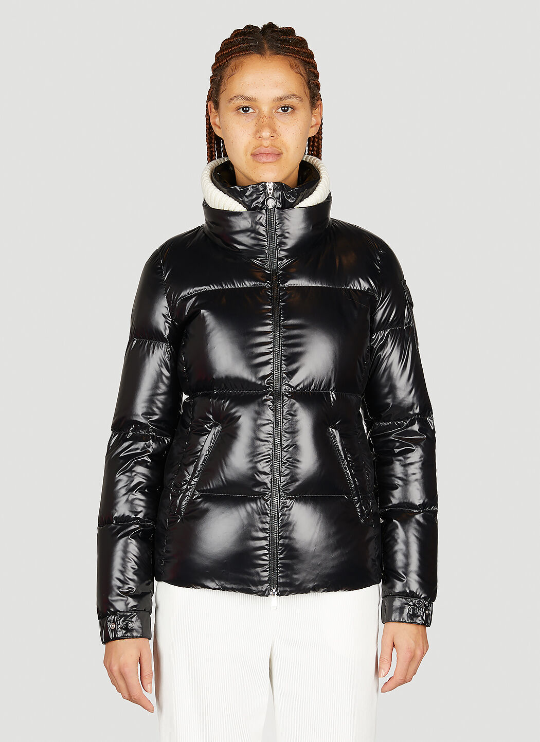 Moncler black knit & down jacket on sale