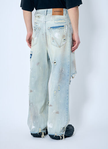 Vetements Trashed Baggy Jeans Light Blue vet0160003