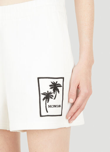 Moncler Palm Logo Shorts White mon0248009