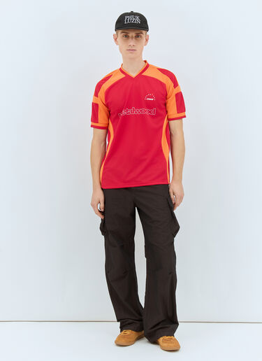 Metalwood Studio Panelled Jersey T-Shirt Red met0158001