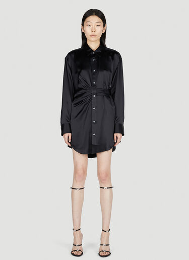 Alexander Wang Draped Shirt Dress Black awg0251020