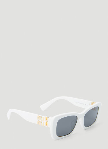 Miu Miu Glimpse Rectangular Sunglasses White lmu0253004