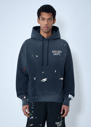 Gallery Dept. Paint Splatter Hooded Sweatshirt Black gdp0162005