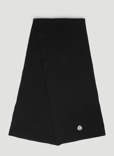 Moncler Logo Patch Scarf Black mon0150031