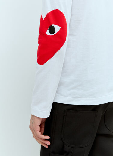Comme Des Garçons PLAY 袖子徽标印花 T 恤 白色 cpl0356007