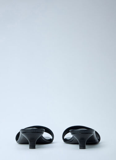 Toteme Slim Lizard-Embossed Bandeau Sandals Black tot0265022