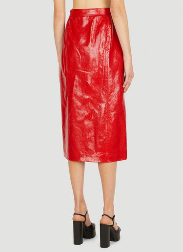 Python Print Leather Skirt Gucci Python Print Leather Skirt Red guc0251022