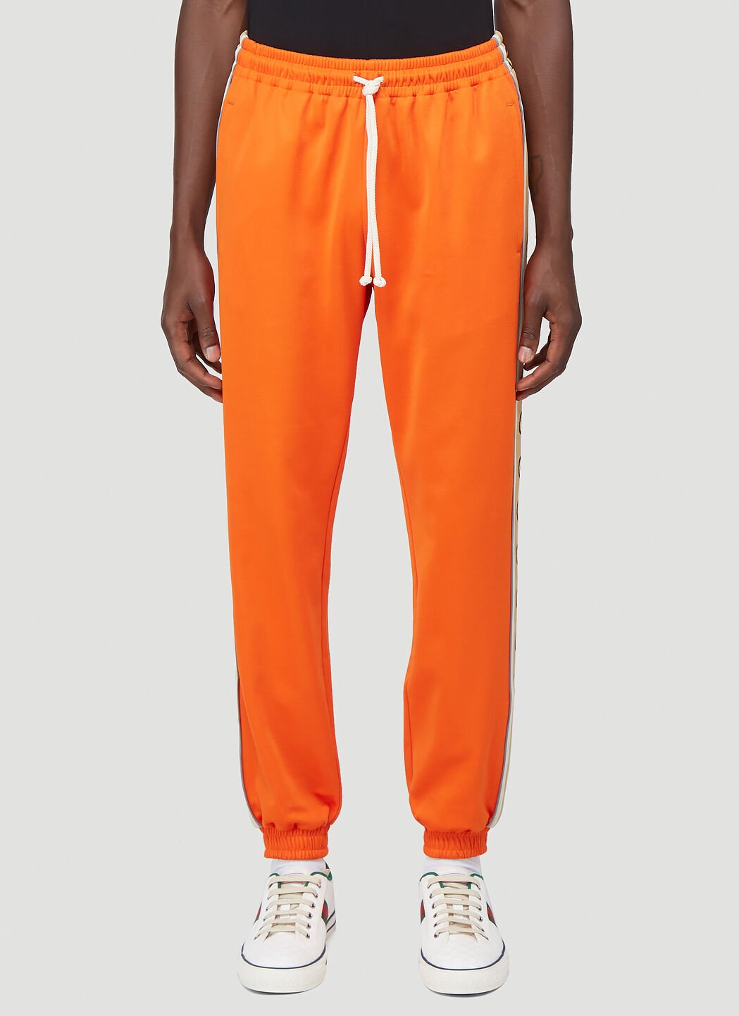 Gucci Men s GG Logo Trim Track Pants in Orange LN CC