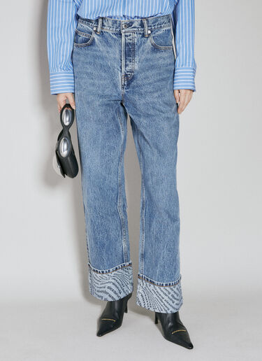 Alexander Wang Wave Cuff Wide Jeans Blue awg0253003