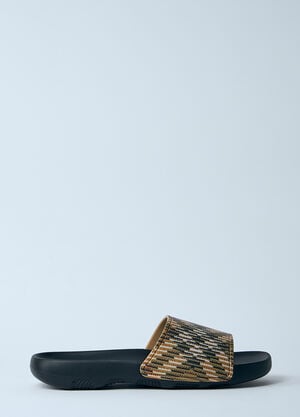 Chloé Check Dive Slides Beige chl0259029