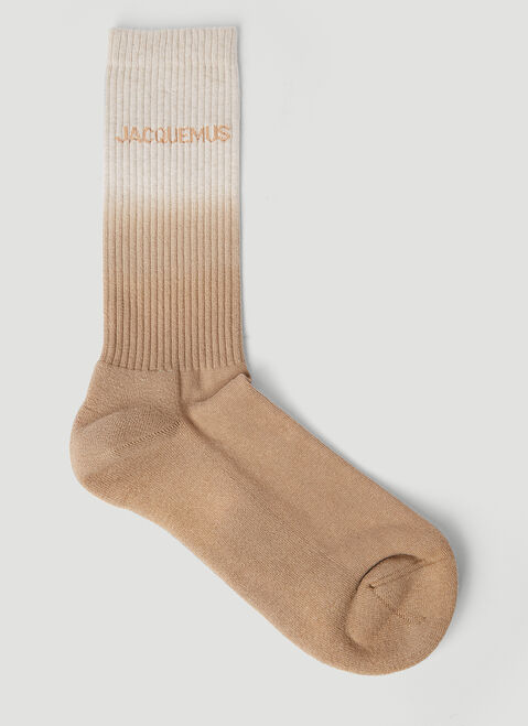 Jacquemus Logo Print Knit Socks Black jac0154025