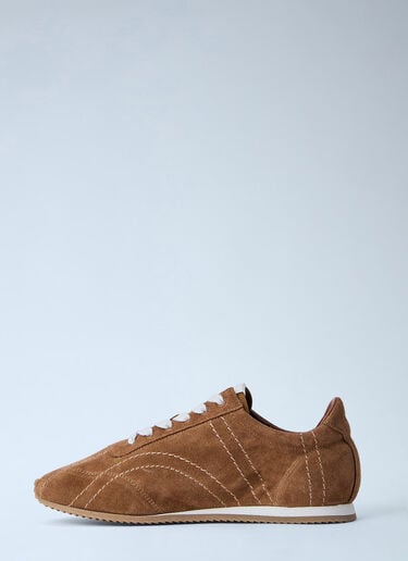 TOTEME Suede Low-Top Trainers Brown tot0264045
