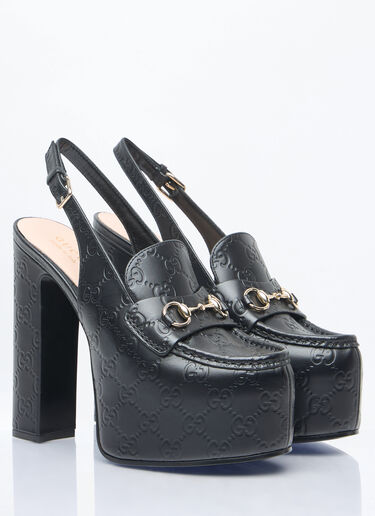 Horsebit Slingback Platforms Gucci Horsebit Slingback Platforms Black guc0258015