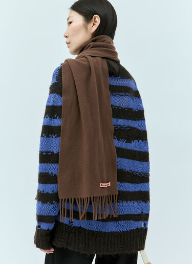 Acne Studios Fringe Wool Scarf Brown acn0255023