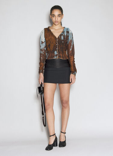 Vivienne Westwood Shrunken Ruched Cardigan Brown vvw0253002