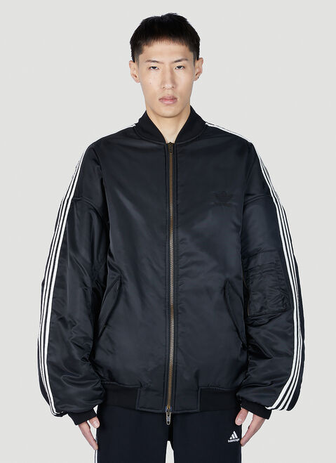 Balenciaga x adidas 스트라이프 봄버 재킷 다크 그린 axb0151021