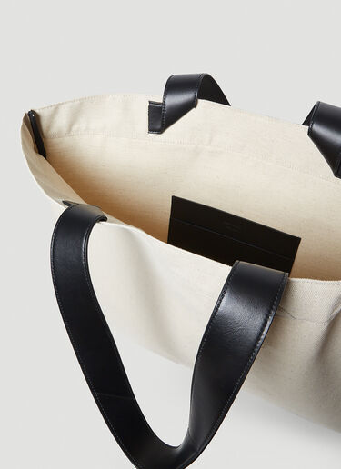 Jil Sander Grande Flat Canvas Tote Bag Beige jil0241037