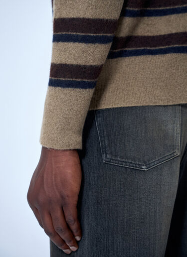 LN-CC® - ssstein: Knit Stripe Polo - Brown ssstein Knit Stripe Polo Brown sss0164010