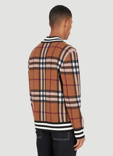 Burberry Check Cashmere V-Neck Sweater Brown bur0147054