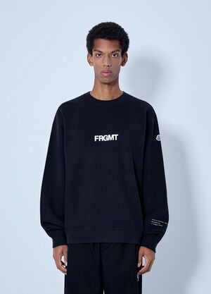 Moncler x FRGMT Hiroshi Fujiwara Logo Print Sweatshirt Black mfr0166010