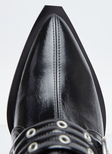 GANNI Chunky Buckle Open Cut Boots Black gan0254028