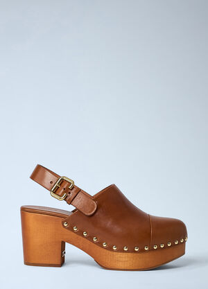 Chloé Jeannette Heel Clogs Brown chl0263064