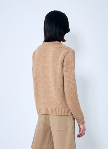 Moncler Logo Embroidered Sweater Beige mon0259038