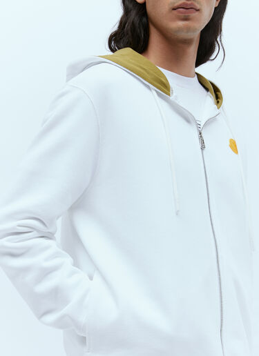 Moncler Logo Patch Zip-Up Sweatshirt White mon0156013