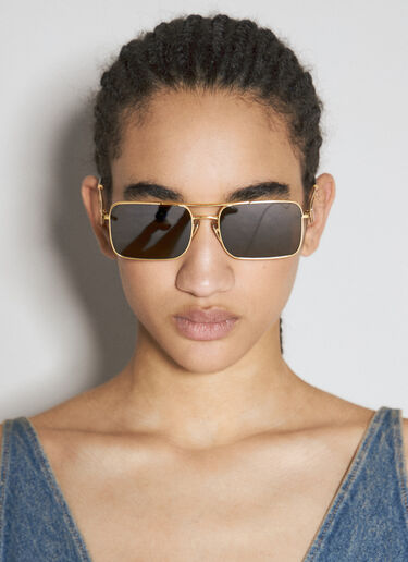 Prada Square Metal Sunglasses Gold lpr0255004