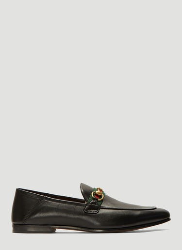 Gucci Brixton Web-Trimmed Horsebit Loafers Black guc0137087