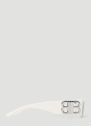 Balenciaga ダイナスティ レクタングルサングラス ホワイト bal0352016