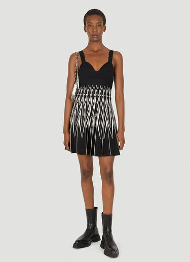 Alexander McQueen Graphic Intarsia Knit Dress Black amq0249017