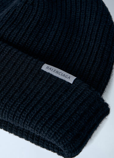LN-CC® - Balenciaga: Ribbed Knit Beanie - Black Balenciaga Ribbed Knit Beanie Black bal0165008