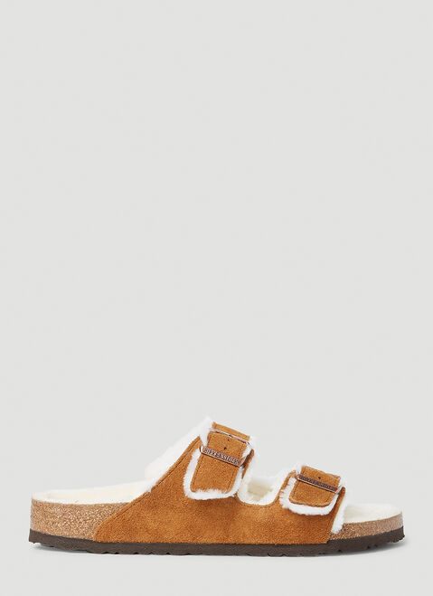 Birkenstock Arizona Shearling Sandals White brk0352004