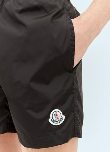 Moncler Logo Patch Swim Shorts Black mon0157047