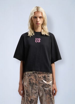 Palm Angels Classic Logo Cropped T-Shirt Black pma0262082
