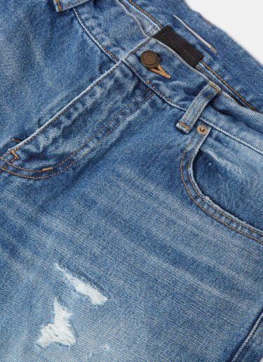 Saint Laurent Destroyed Patch Skinny Jeans Black sla0128017