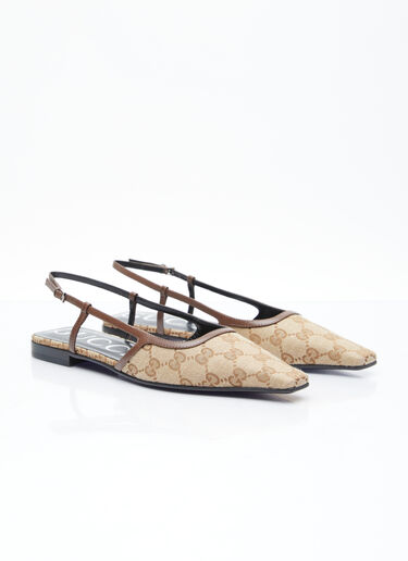 Gucci GG Slingback Ballet Flats Beige guc0255059